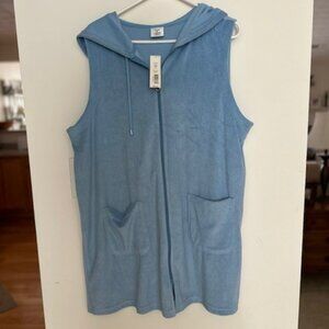 NWT SWIM COVERUP with Hood in Sky Blue- EXCELLENT CONDITION